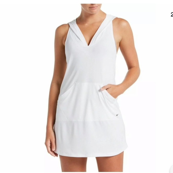 Nike Other - Nike Hooded Racerback V Neck Cover Up Dress L